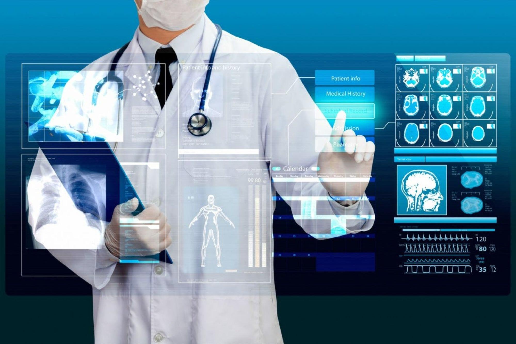 PremiumCare HMIS dashboard showing hospital management interface